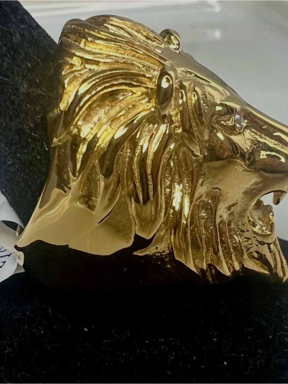 Vintage Gold Lion Head Statement Ring - Vintage - Picture 6 of 7
